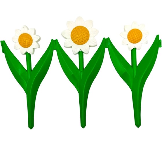 Изображение товара Забор декоративный садовый ЛЕТО Ромашка 5 секций, 32.5смх2.25м, желто-белый 2973