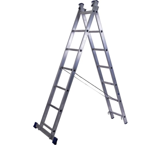 Изображение товара Лестница алюминиевая двухсекционная WORKY 2x7, высота 1. 84/ 3. 09 м, 7/ 14 ступеней ARD260831