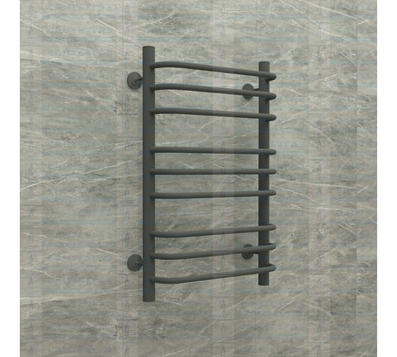 Изображение товара Полотенцесушитель ТЕРМОДИЗАЙН C Steel (лесенка) W=500,H=500 (6 перекладин) 1/2в.р. черный бархат TDCSt001BV