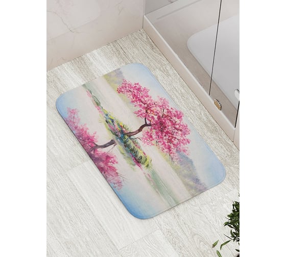 Изображение товара Коврик противоскользящий JoyArty "Вишня в отражении" для ванной, сауны, бассейна, bath_15146