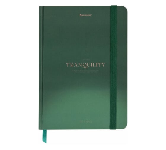 Изображение товара Бизнес-блокнот BRAUBERG с резинкой, в клетку, 96л, А5, 145x203мм, твердая обложка, Peaceful, 116326
