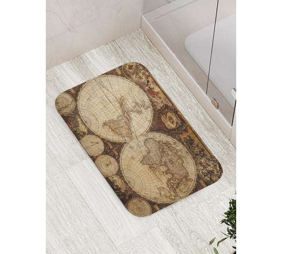 Изображение товара Коврик противоскользящий JoyArty "Древняя география" для ванной, сауны, бассейна, bath_13745