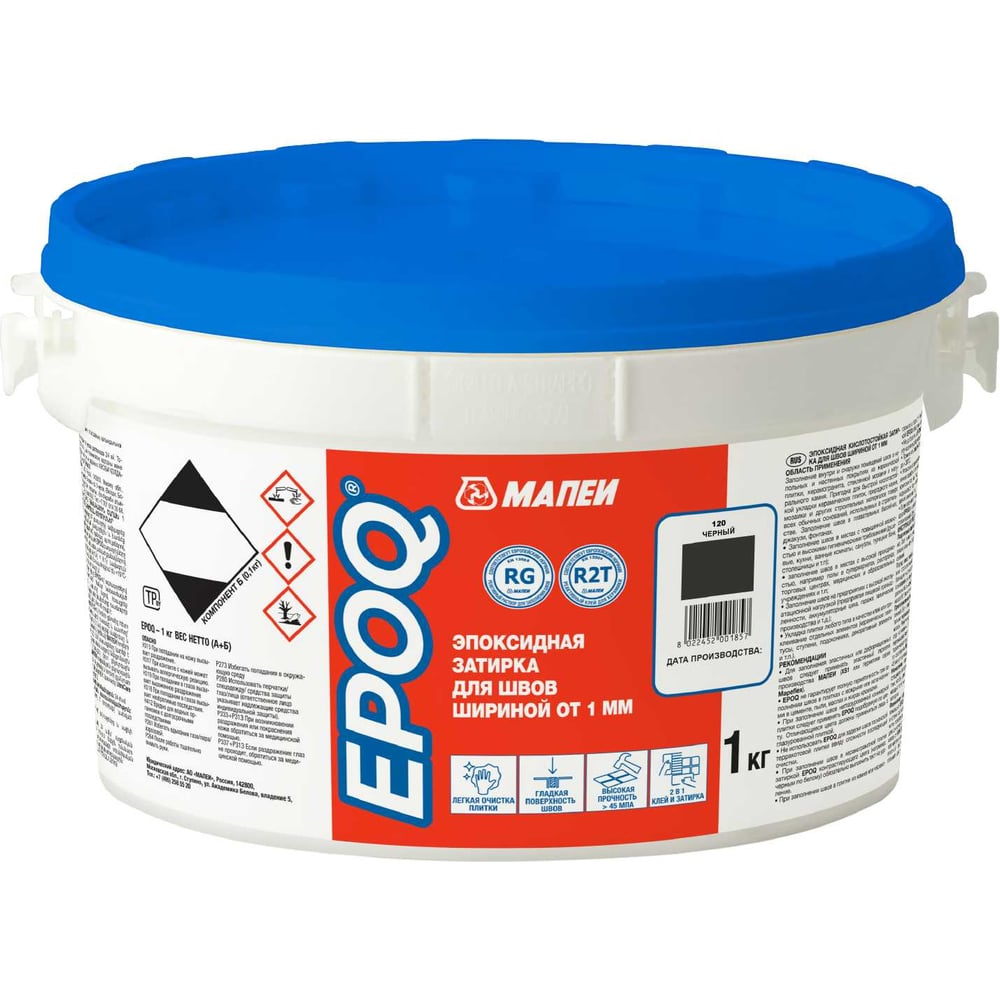Изображение товара Затирка для швов EPOQ МАПЕИ черный 120 1кг двухкомпонентная