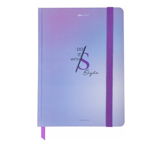 Изображение товара Бизнес-блокнот BRAUBERG с резинкой, в клетку, 96л, А5, 145x203мм, твердая обложка, Style, 116320