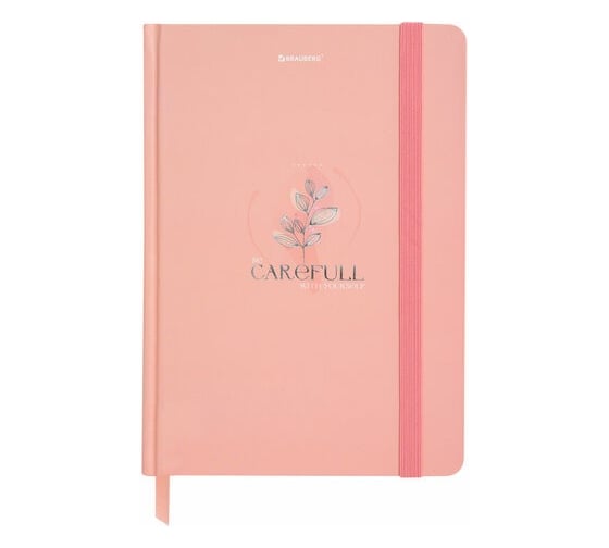 Изображение товара Бизнес-блокнот BRAUBERG с резинкой, в клетку, 96л, А5, 145x203мм, твердая обложка с фольгой, Pastel, 116330