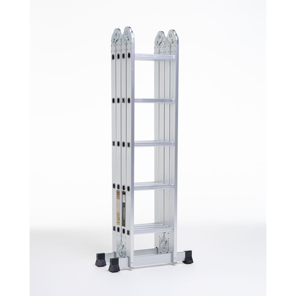 Изображение товара Лестница-стремянка WORKY 4x7 трансформер алюминиевая с рабочей высотой 9,8 м