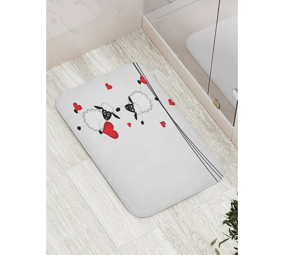 Изображение товара Коврик противоскользящий JoyArty "Влюбленные овечки" для ванной, сауны, бассейна, bath_14812