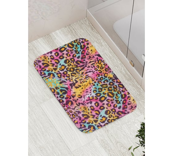 Изображение товара Коврик противоскользящий JoyArty "Яркий леопард" для ванной, сауны, бассейна, bath_55705