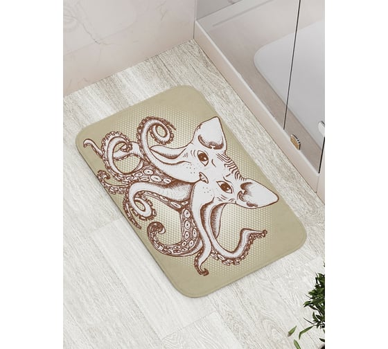 Изображение товара Коврик противоскользящий JoyArty "Кот со щупальцами" для ванной, сауны, бассейна, bath_15090