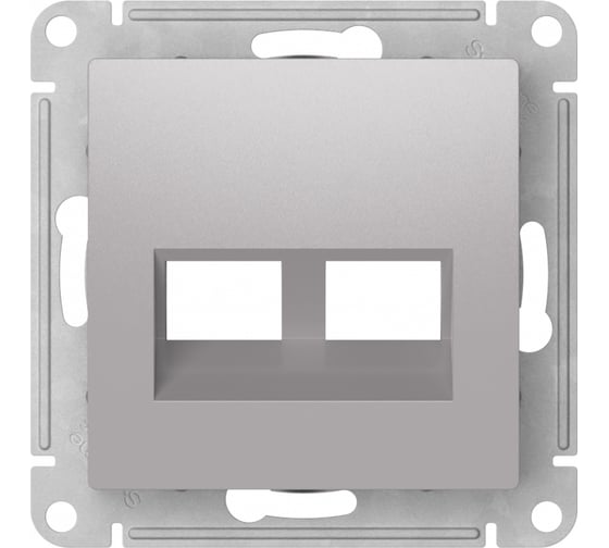 Изображение товара Накладка двойная Systeme Electric ATLASDESIGN для информационных функций типа Keystone, АЛЮМИНИЙ ATN000390