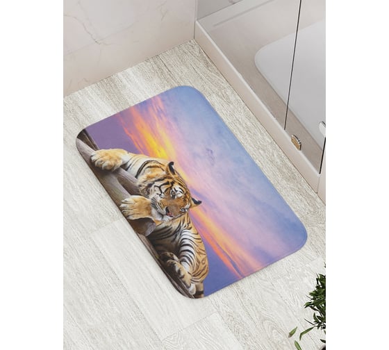 Изображение товара Коврик противоскользящий JoyArty "Тигр за небесами" для ванной, сауны, бассейна, bath_12731