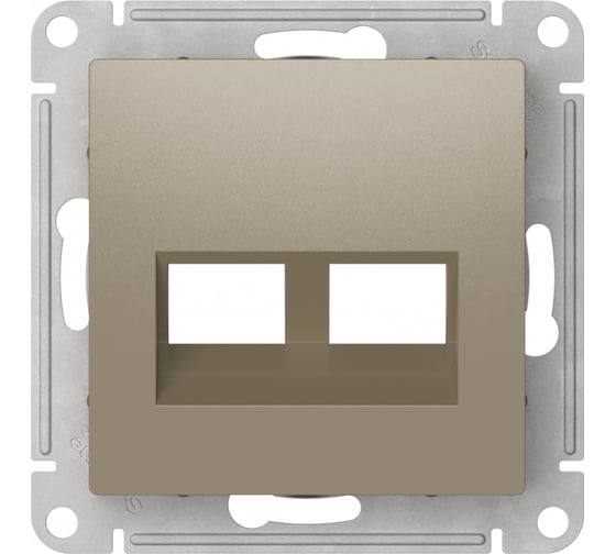 Изображение товара Накладка двойная Systeme Electric ATLASDESIGN для информационных функций типа Keystone, ШАМПАНЬ ATN000590