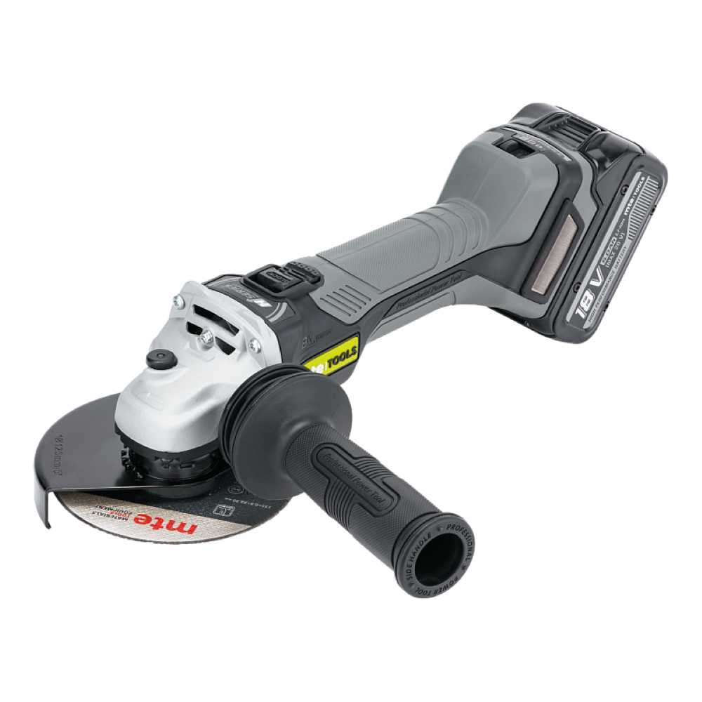 Изображение товара Угловая шлифовальная машина MTE ANG125-18 с аккумулятором 18 В 125 мм кейс