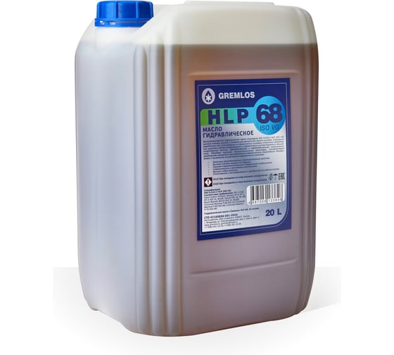 Изображение товара Гидравлическое масло Гремлос HLP-68, канистра 20 л 4687206133846