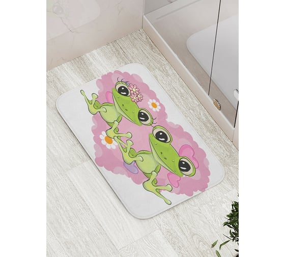 Изображение товара Коврик противоскользящий JoyArty "Друзья-лягушки" для ванной, сауны, бассейна, bath_11755