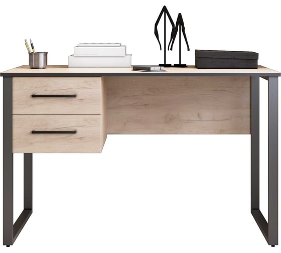 Изображение товара Компьютерный стол с 2 вертикальными ящиками Альянс мебель 1200x600x750 Дуб крафт золотой/Черный 18966