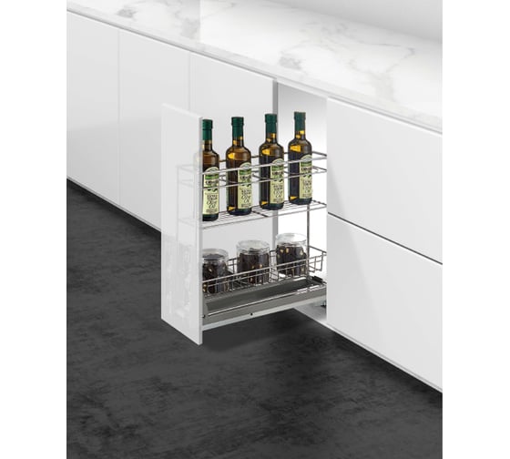 Изображение товара Бутылочница 2-х уровневая Mebax напр. нижние, (хром. железо) модуль 150мм, 450_110_465 00-00003278