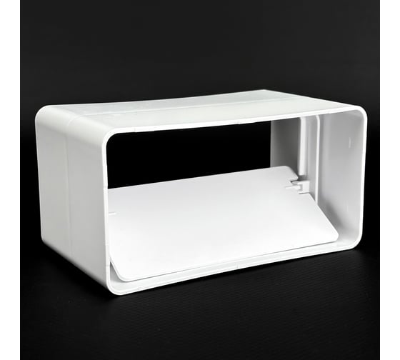 Изображение товара Соединитель плоских воздуховодов KRAFTAIR 55x110 мм с обратным клапаном белый из ПВХ пластика Соединитель 55х110 Ф клапан