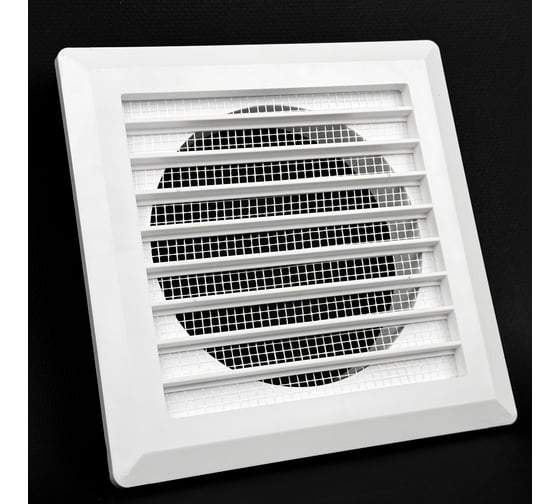 Изображение товара Решетка вентиляционная KRAFTAIR 175x175 мм с фланцем 125мм с москитной сеткой К005_135723913