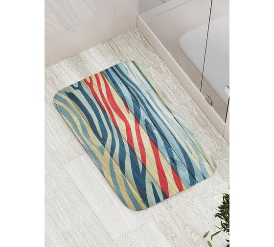 Изображение товара Коврик противоскользящий JoyArty "Узор зебры на досках" для ванной, сауны, бассейна, bath_12968