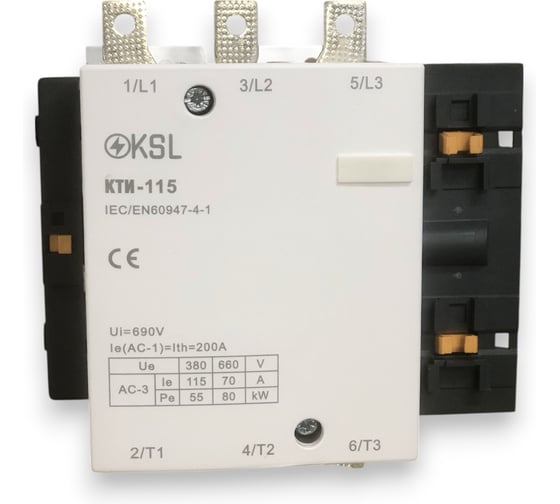 Изображение товара Контактор KRASO КТИ 115А катушка управления 230В AC 1НО KTI-115-230-KSL
