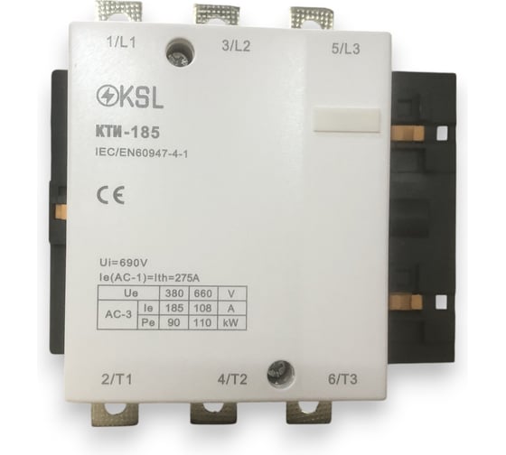 Изображение товара Контактор KRASO КТИ 185А катушка управления 230В AC 1НО KTI-185-230-KSL