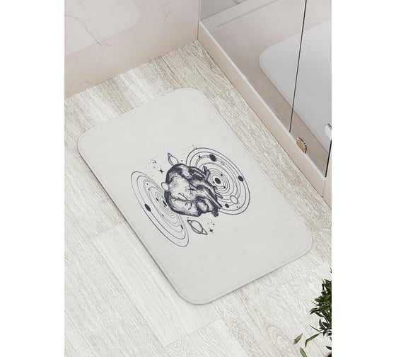 Изображение товара Коврик противоскользящий JoyArty "Космическое сердце" для ванной, сауны, бассейна, bath_204226