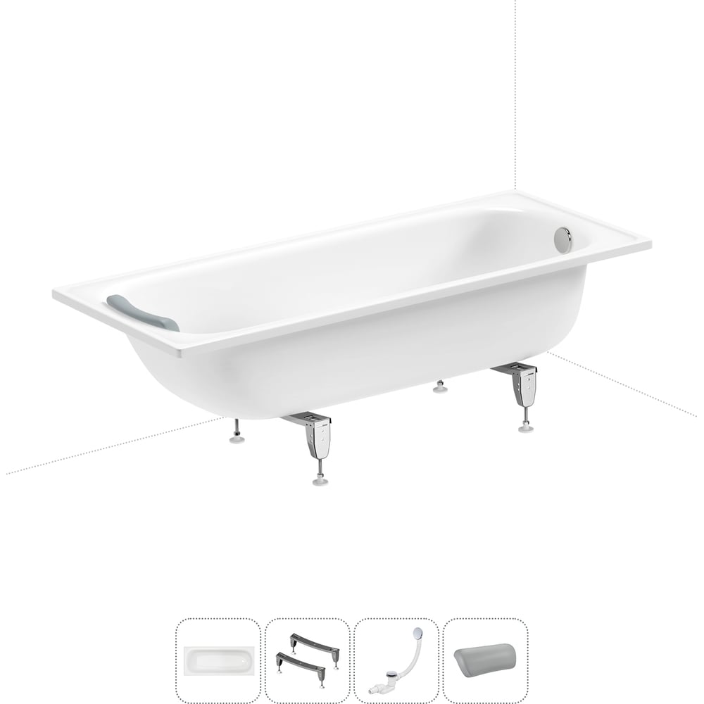 Изображение товара Стальная ванна Sanitana BLB Europa 2.2 170x75 с ножками и подголовником