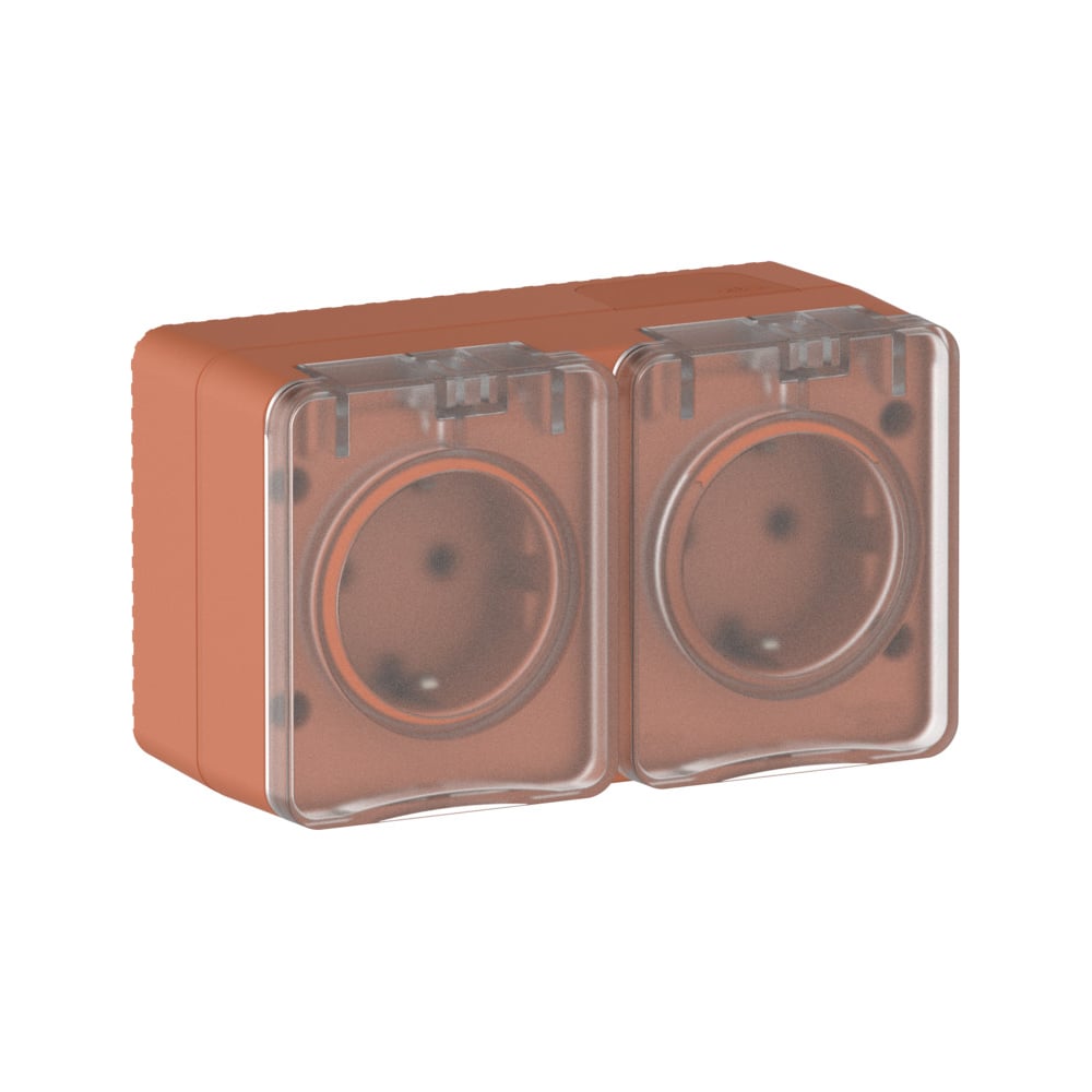 Изображение товара Розетка двойная Systeme Electric ATLASDESIGN PROFI IP54 с заземлением 16А терракотовый