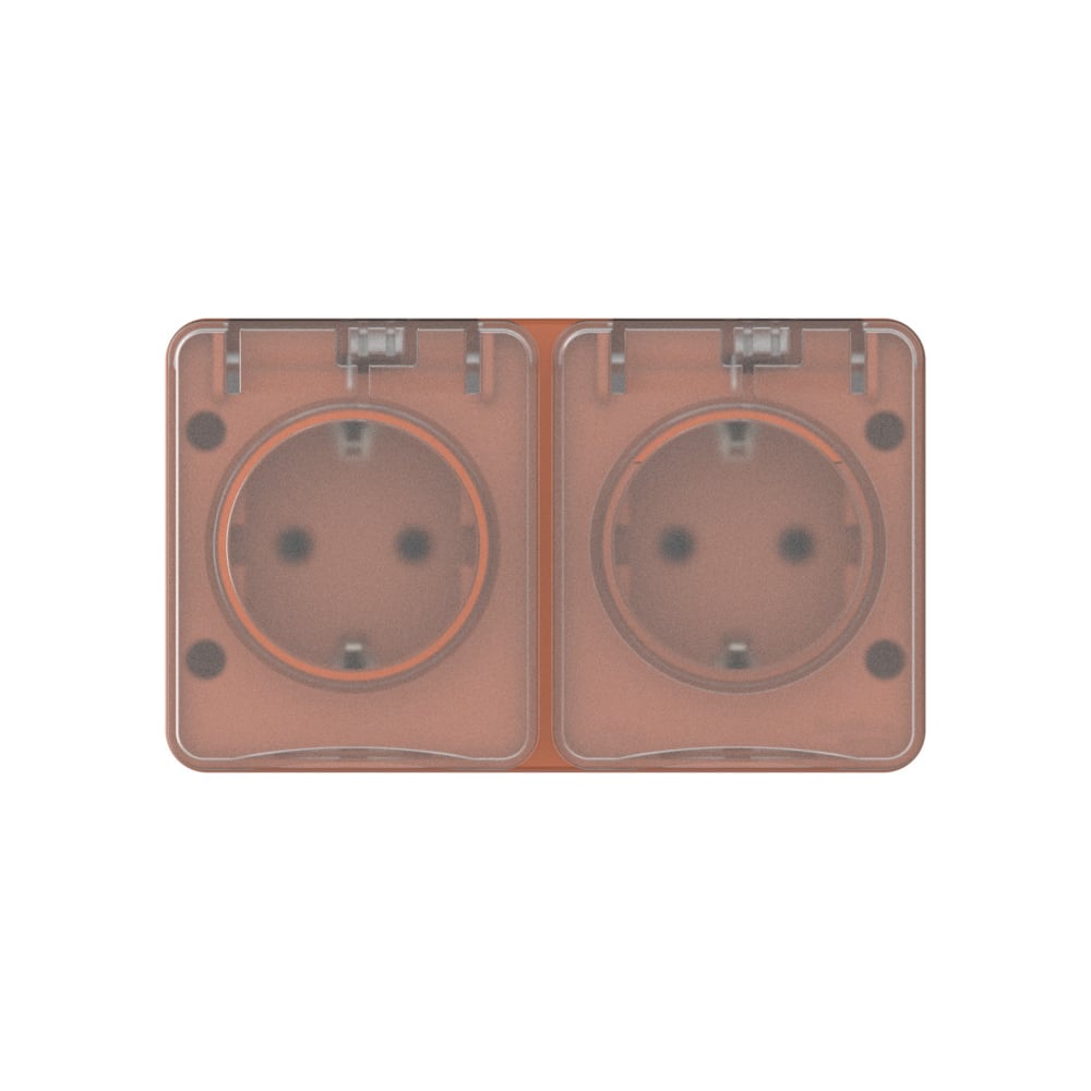 Изображение товара Розетка Systeme Electric AtlasDesign Profi54 2х 250 В 16 А IP54 терракотовая