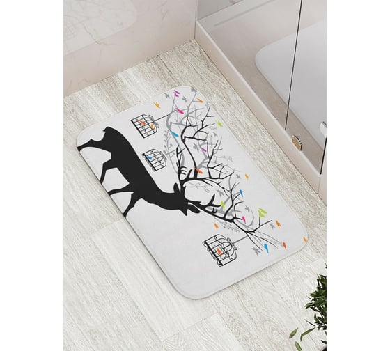 Изображение товара Коврик противоскользящий JoyArty "Олений лес" для ванной, сауны, бассейна, bath_12794