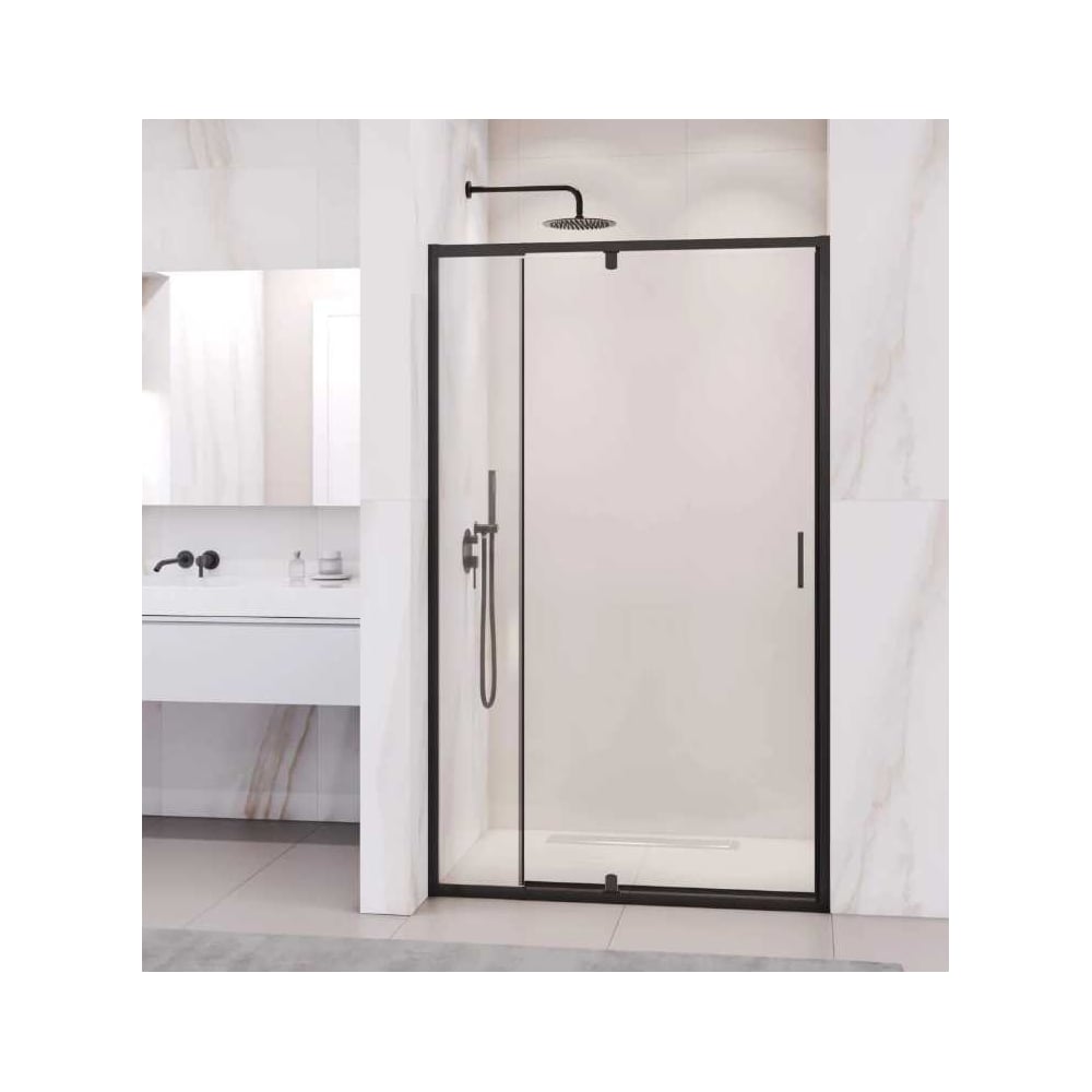 Изображение товара Душевая дверь RGW 70-80x195 PA-008-B распашная черная прозрачная 6 мм