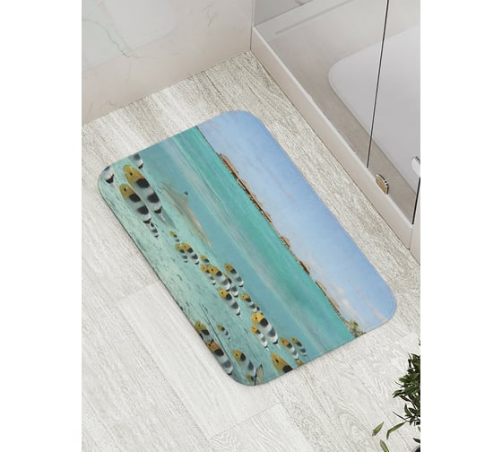 Изображение товара Коврик противоскользящий JoyArty "Береговые рыбы" для ванной, сауны, бассейна, bath_9241