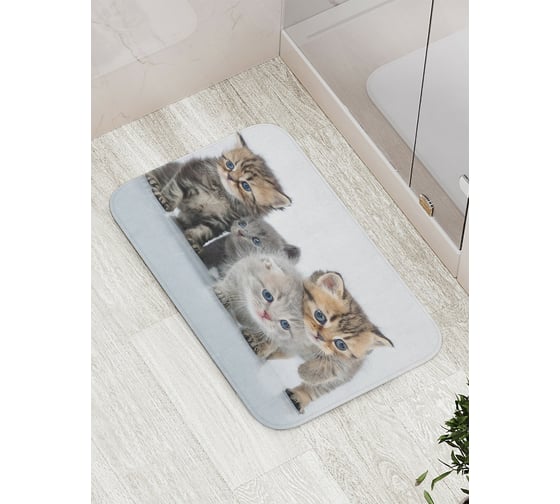 Изображение товара Коврик противоскользящий JoyArty "Четыре котенка" для ванной, сауны, бассейна, bath_30092