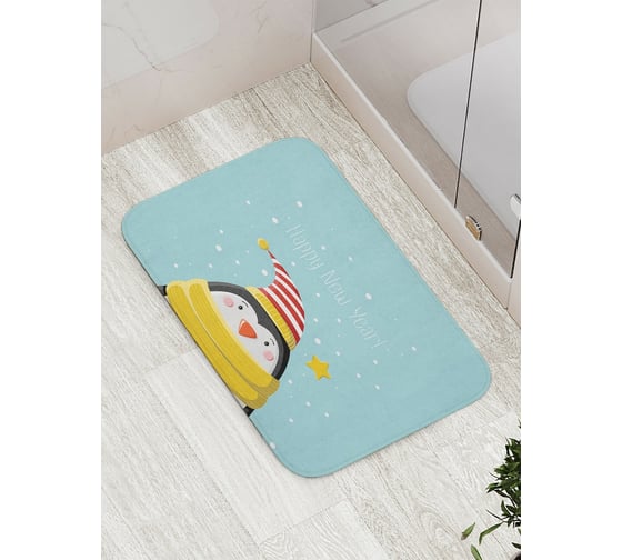 Изображение товара Коврик противоскользящий JoyArty "Пингвин в новогоднюю ночь" для ванной, сауны, бассейна, bath_290615