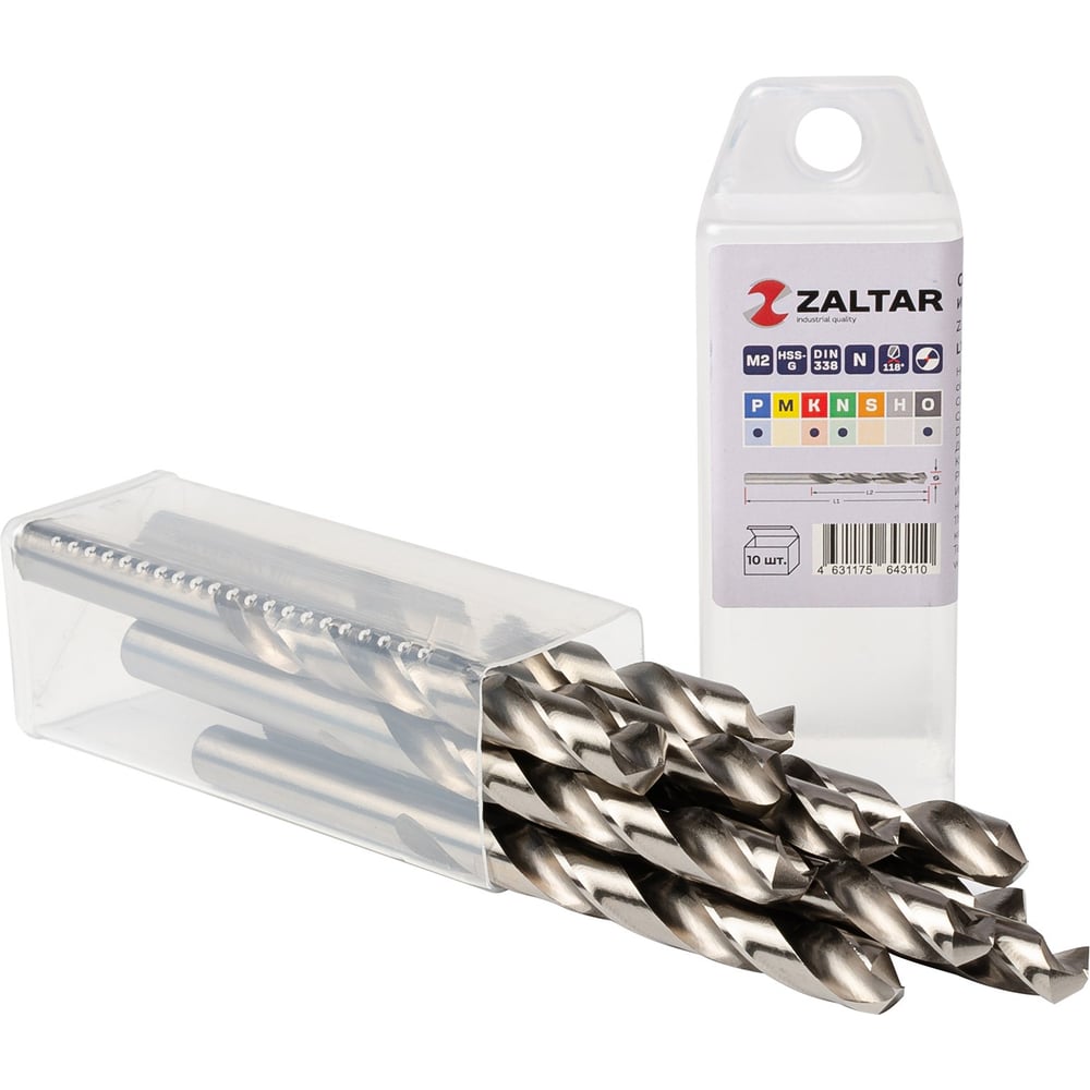 Изображение товара Сверло по металлу индустриальное ZALTAR 10 шт DIN 338 HSS-G диаметром 10 мм