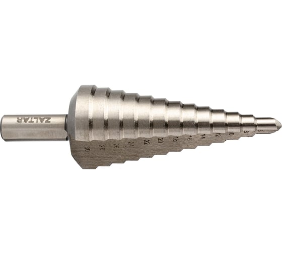 Изображение товара Сверло ступенчатое ZALTAR HSS, Gr.3, 6-30 мм, прямая канавка, трехплоскостной хвостовик ZA-05329