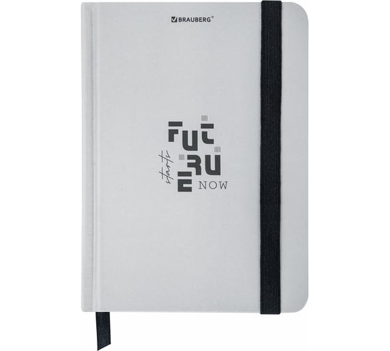 Изображение товара Бизнес-блокнот BRAUBERG с резинкой, в клетку, 96л, МАЛЫЙ ФОРМАТ А6, 109x148, твердая обложка, Future 116332