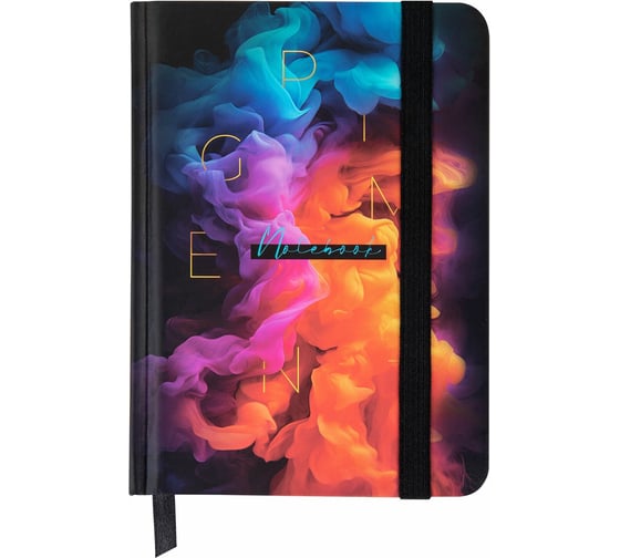 Изображение товара Бизнес-блокнот BRAUBERG с резинкой, в клетку, 96л, МАЛЫЙ ФОРМАТ А6, 109x148, твердая обложка, Pigment 116335