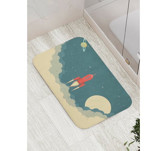 Изображение товара Коврик противоскользящий JoyArty "Космическая ракета" для ванной, сауны, бассейна, bath_71505