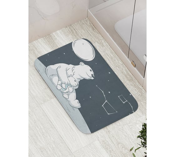 Изображение товара Коврик противоскользящий JoyArty "Полярная медведица и медвежонок" для ванной, сауны, бассейна, bath_30156