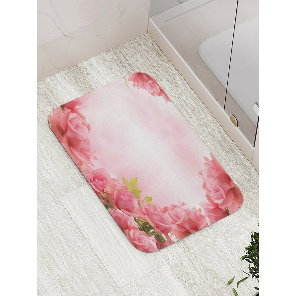 Противоскользящий коврик для ванной, сауны, бассейна JOYARTY Круг из лепестков роз
