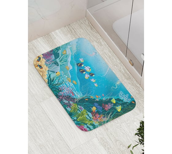Изображение товара Коврик противоскользящий JoyArty "Гуляя по морскому дну" для ванной, сауны, бассейна, bath_21280