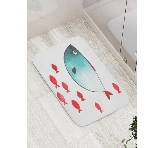 Изображение товара Коврик противоскользящий JoyArty "Задумчивые рыбы" для ванной, сауны, бассейна, bath_20589