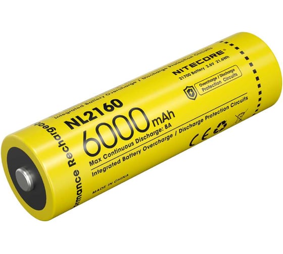 Изображение товара Аккумулятор NITECORE NL2160 Li-ion, 3.6 В, 6000 мАч, 21.6 Втч 0348
