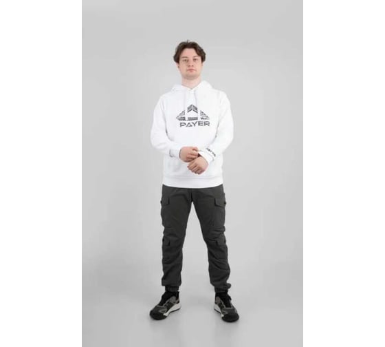 Изображение товара Таганай толстовка PAYER демисезонная, футер, белый, р-р 56-58, рост 170-176 4660335516735