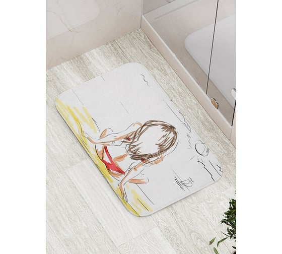 Изображение товара Коврик противоскользящий JoyArty "Девушка на пляже" для ванной, сауны, бассейна, bath_19480