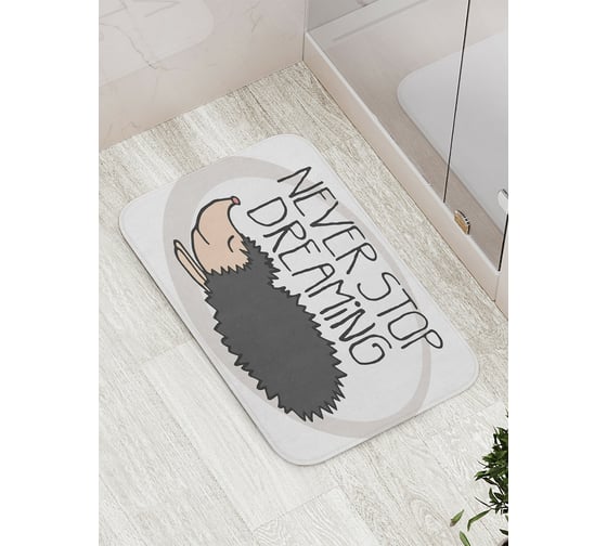 Изображение товара Коврик противоскользящий JoyArty "Ежик тоже мечтает" для ванной, сауны, бассейна, bath_19191