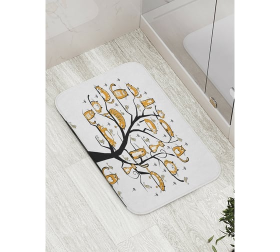 Изображение товара Коврик противоскользящий JoyArty "Кошачье дерево" для ванной, сауны, бассейна, bath_9653
