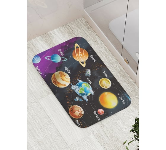 Изображение товара Коврик противоскользящий JoyArty "Планеты солнечной системы" для ванной, сауны, бассейна, bath_15673